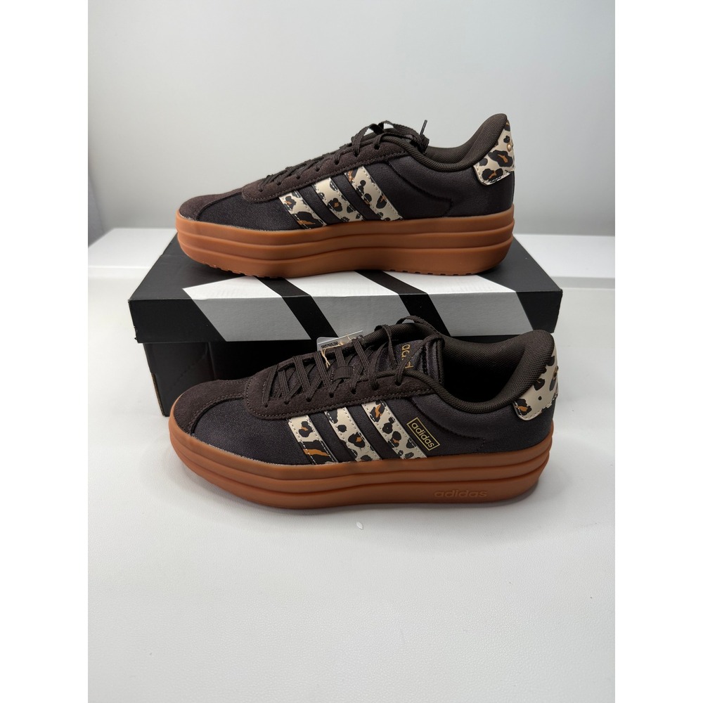 Adidas VL Court Bold Womens Platform Sneakers Brown Leopard KI3335 Size 8 NEW - Picture 7 of 9